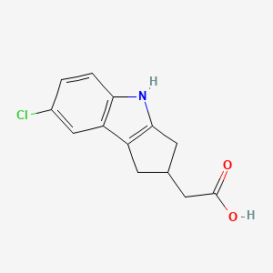 molecular formula C13H12ClNO2 B11865020 2-(7-Chloro-1,2,3,4-tetrahydrocyclopenta[b]indol-2-yl)acetic acid CAS No. 62645-78-7