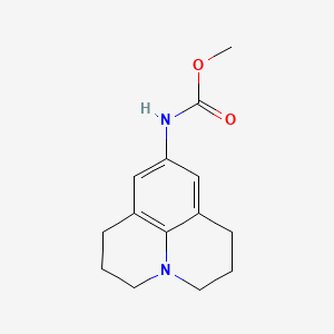 molecular formula C14H18N2O2 B11865152 Carbamic acid, N-(2,3,6,7-tetrahydro-1H,5H-benzo(ij)quinolizin-9-yl)-, methyl ester CAS No. 100836-78-0
