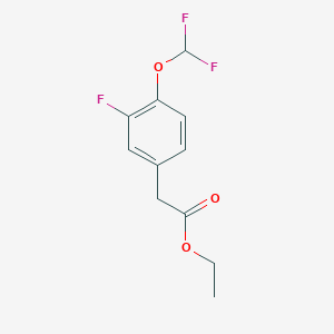 molecular formula C11H11F3O3 B11865154 Ethyl 2-(4-(difluoromethoxy)-3-fluorophenyl)acetate 
