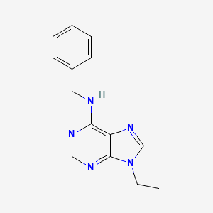 molecular formula C14H15N5 B11865187 N-Benzyl-9-ethyl-9H-purin-6-amine CAS No. 25870-60-4