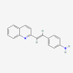 molecular formula C17H14N2 B11865215 4-(2-(Quinolin-2-yl)vinyl)aniline 