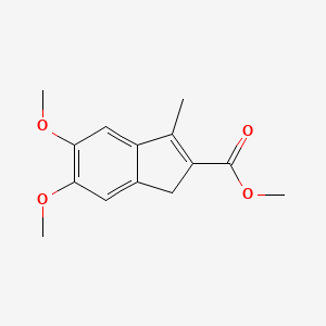 molecular formula C14H16O4 B11865223 Methyl 5,6-dimethoxy-3-methyl-1H-indene-2-carboxylate 