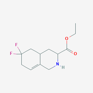 molecular formula C12H17F2NO2 B11865344 Ethyl 6,6-difluoro-1,2,3,4,4a,5,6,7-octahydroisoquinoline-3-carboxylate 