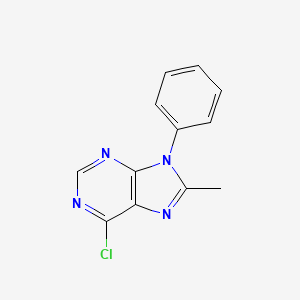 molecular formula C12H9ClN4 B11865450 6-chloro-8-methyl-9-phenyl-9H-purine CAS No. 70538-58-8