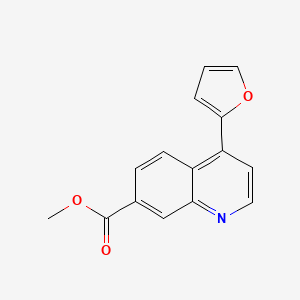 molecular formula C15H11NO3 B11865481 Methyl 4-(furan-2-YL)quinoline-7-carboxylate 