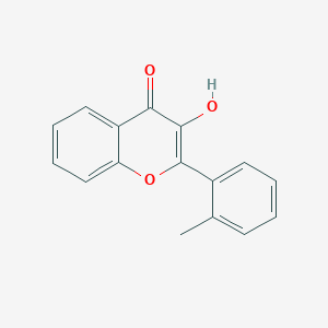 molecular formula C16H12O3 B11865527 3-Hydroxy-2-(2-methylphenyl)-4H-1-benzopyran-4-one CAS No. 95911-70-9