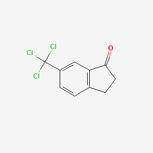 molecular formula C10H7Cl3O B11865564 6-(Trichloromethyl)-2,3-dihydro-1H-inden-1-one 