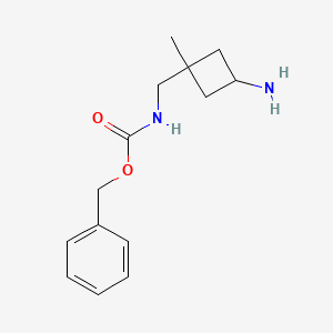 molecular formula C14H20N2O2 B11865584 benzyl N-{[cis-3-amino-1-methylcyclobutyl]methyl}carbamate 