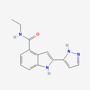 molecular formula C14H14N4O B11865587 n-Ethyl-2-(1h-pyrazol-3-yl)-1h-indole-4-carboxamide CAS No. 827317-54-4