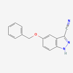 molecular formula C15H11N3O B11865599 5-(Benzyloxy)-1H-indazole-3-carbonitrile CAS No. 1196152-69-8