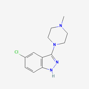 molecular formula C12H15ClN4 B11865751 5-chloro-3-(4-methylpiperazin-1-yl)-1H-indazole CAS No. 124673-62-7
