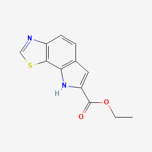 molecular formula C12H10N2O2S B11865766 Ethyl 8H-thiazolo[4,5-G]indole-7-carboxylate 