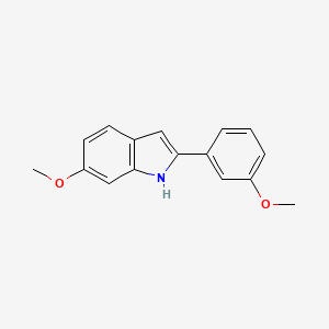molecular formula C16H15NO2 B11865786 6-Methoxy-2-(3-methoxyphenyl)-1H-indole CAS No. 91444-11-0