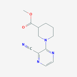 molecular formula C12H14N4O2 B11865808 Methyl 1-(3-cyanopyrazin-2-yl)piperidine-3-carboxylate 