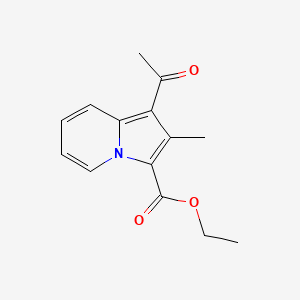 molecular formula C14H15NO3 B11865854 Ethyl 1-acetyl-2-methyl-3-indolizinecarboxylate CAS No. 36766-57-1