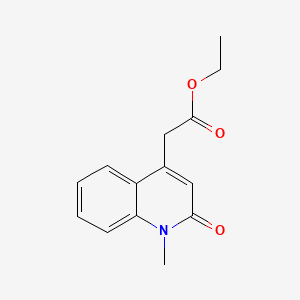 molecular formula C14H15NO3 B11865867 Ethyl (1-methyl-2-oxo-1,2-dihydro-4-quinolinyl)acetate CAS No. 4764-81-2