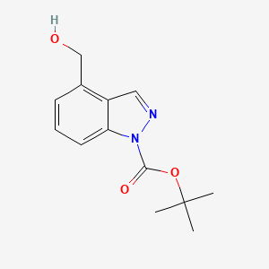 molecular formula C13H16N2O3 B11865896 Tert-butyl 4-(hydroxymethyl)-1H-indazole-1-carboxylate 