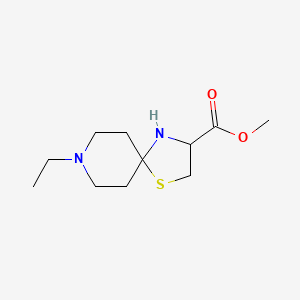 molecular formula C11H20N2O2S B11865924 Methyl 8-ethyl-1-thia-4,8-diazaspiro[4.5]decane-3-carboxylate 