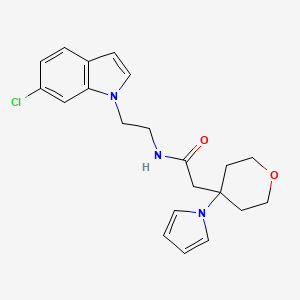 molecular formula C21H24ClN3O2 B1186597 N-[2-(6-chloro-1H-indol-1-yl)ethyl]-2-[4-(1H-pyrrol-1-yl)tetrahydro-2H-pyran-4-yl]acetamide 