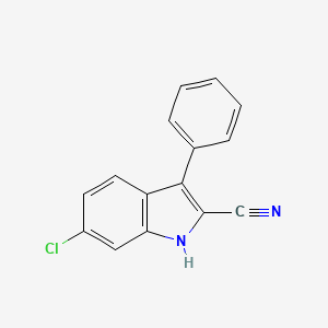 molecular formula C15H9ClN2 B11866053 6-Chloro-3-phenyl-1H-indole-2-carbonitrile CAS No. 62039-73-0