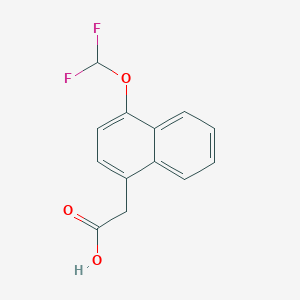 molecular formula C13H10F2O3 B11866065 1-(Difluoromethoxy)naphthalene-4-acetic acid 