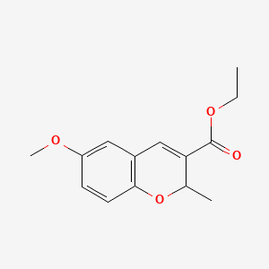 molecular formula C14H16O4 B11866080 Ethyl 6-methoxy-2-methyl-2H-1-benzopyran-3-carboxylate CAS No. 57543-65-4