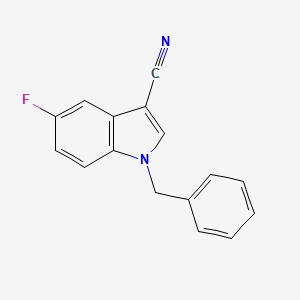 molecular formula C16H11FN2 B11866099 1-Benzyl-5-fluoro-1H-indole-3-carbonitrile 