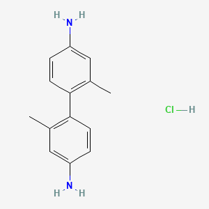 molecular formula C14H16N2.HCl<br>C14H17ClN2 B11866111 2,2'-Dimethylbenzidine hydrochloride CAS No. 198487-76-2