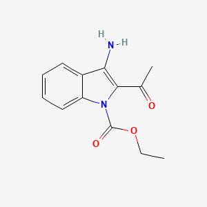 molecular formula C13H14N2O3 B11866115 Ethyl 2-acetyl-3-amino-1H-indole-1-carboxylate 