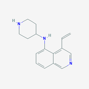 molecular formula C16H19N3 B11866141 5-Isoquinolinamine, 4-ethenyl-N-4-piperidinyl- CAS No. 651308-81-5