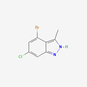 molecular formula C8H6BrClN2 B11866149 4-Bromo-6-chloro-3-methyl-1H-indazole 
