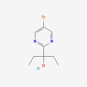 molecular formula C9H13BrN2O B11866172 3-(5-Bromopyrimidin-2-yl)pentan-3-ol 