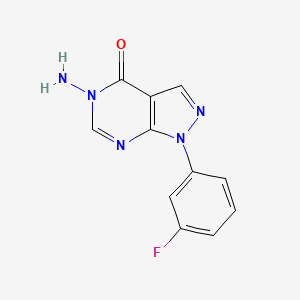 molecular formula C11H8FN5O B11866178 5-Amino-1-(3-fluorophenyl)-1H-pyrazolo[3,4-d]pyrimidin-4(5H)-one 