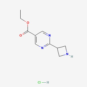 molecular formula C10H14ClN3O2 B11866188 Ethyl 2-(azetidin-3-yl)pyrimidine-5-carboxylate hydrochloride 