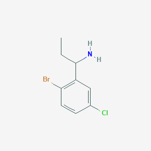 molecular formula C9H11BrClN B11866231 1-(2-Bromo-5-chlorophenyl)propan-1-amine CAS No. 1270574-32-7