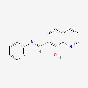 molecular formula C16H12N2O B11866246 7-((Phenylimino)methyl)quinolin-8-ol CAS No. 135307-62-9