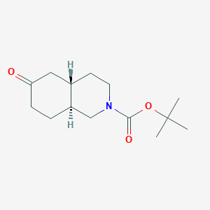 molecular formula C14H23NO3 B11866262 trans-tert-Butyl 6-oxooctahydroisoquinoline-2(1H)-carboxylate CAS No. 146548-15-4