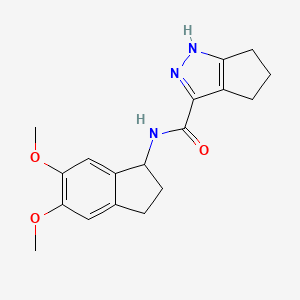molecular formula C18H21N3O3 B1186628 N-(5,6-dimethoxy-2,3-dihydro-1H-inden-1-yl)-1,4,5,6-tetrahydrocyclopenta[c]pyrazole-3-carboxamide 