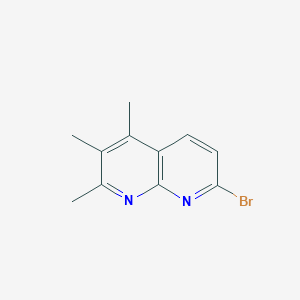 molecular formula C11H11BrN2 B11866307 7-Bromo-2,3,4-trimethyl-1,8-naphthyridine 