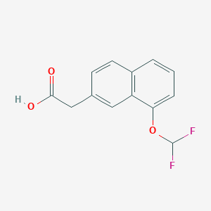 molecular formula C13H10F2O3 B11866378 1-(Difluoromethoxy)naphthalene-7-acetic acid 