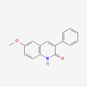 molecular formula C16H13NO2 B11866385 6-Methoxy-3-phenyl-2-quinolinol CAS No. 256424-26-7