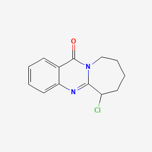 molecular formula C13H13ClN2O B11866399 Azepino[2,1-b]quinazolin-12(6H)-one, 6-chloro-7,8,9,10-tetrahydro- CAS No. 61938-77-0