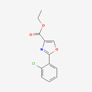 molecular formula C12H10ClNO3 B11866443 2-(2-Chloro-phenyl)-oxazole-4-carboxylic acid ethyl ester CAS No. 885274-70-4