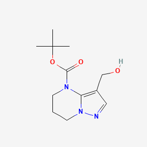 molecular formula C12H19N3O3 B11866494 tert-Butyl 3-(hydroxymethyl)-6,7-dihydropyrazolo[1,5-a]pyrimidine-4(5H)-carboxylate CAS No. 1260876-41-2