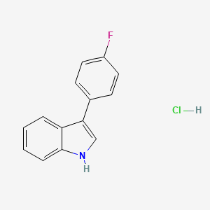 molecular formula C14H11ClFN B11866515 3-(4-Fluorophenyl)-1H-indole hydrochloride 