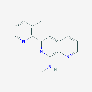 molecular formula C15H14N4 B11866527 N-Methyl-6-(3-methylpyridin-2-yl)-1,7-naphthyridin-8-amine CAS No. 63029-24-3