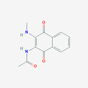 molecular formula C13H12N2O3 B11866598 Acetamide, N-[1,4-dihydro-3-(methylamino)-1,4-dioxo-2-naphthalenyl]- CAS No. 1676-56-8