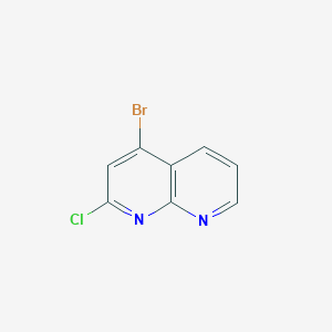 molecular formula C8H4BrClN2 B11866599 4-Bromo-2-chloro-1,8-naphthyridine 