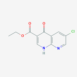 molecular formula C11H9ClN2O3 B11866614 Ethyl 6-chloro-4-oxo-1,4-dihydro-1,8-naphthyridine-3-carboxylate 
