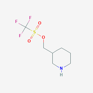 molecular formula C7H12F3NO3S B11866635 Piperidin-3-ylmethyl trifluoromethanesulfonate CAS No. 906073-55-0